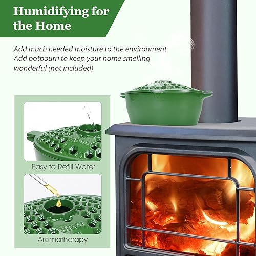 Miniatura 6 de STBoo Vaporizador de estufa de leña humidificador de chimenea de hierro fundido  Olla interior para calefacción del hogar  Accesorios decorativos