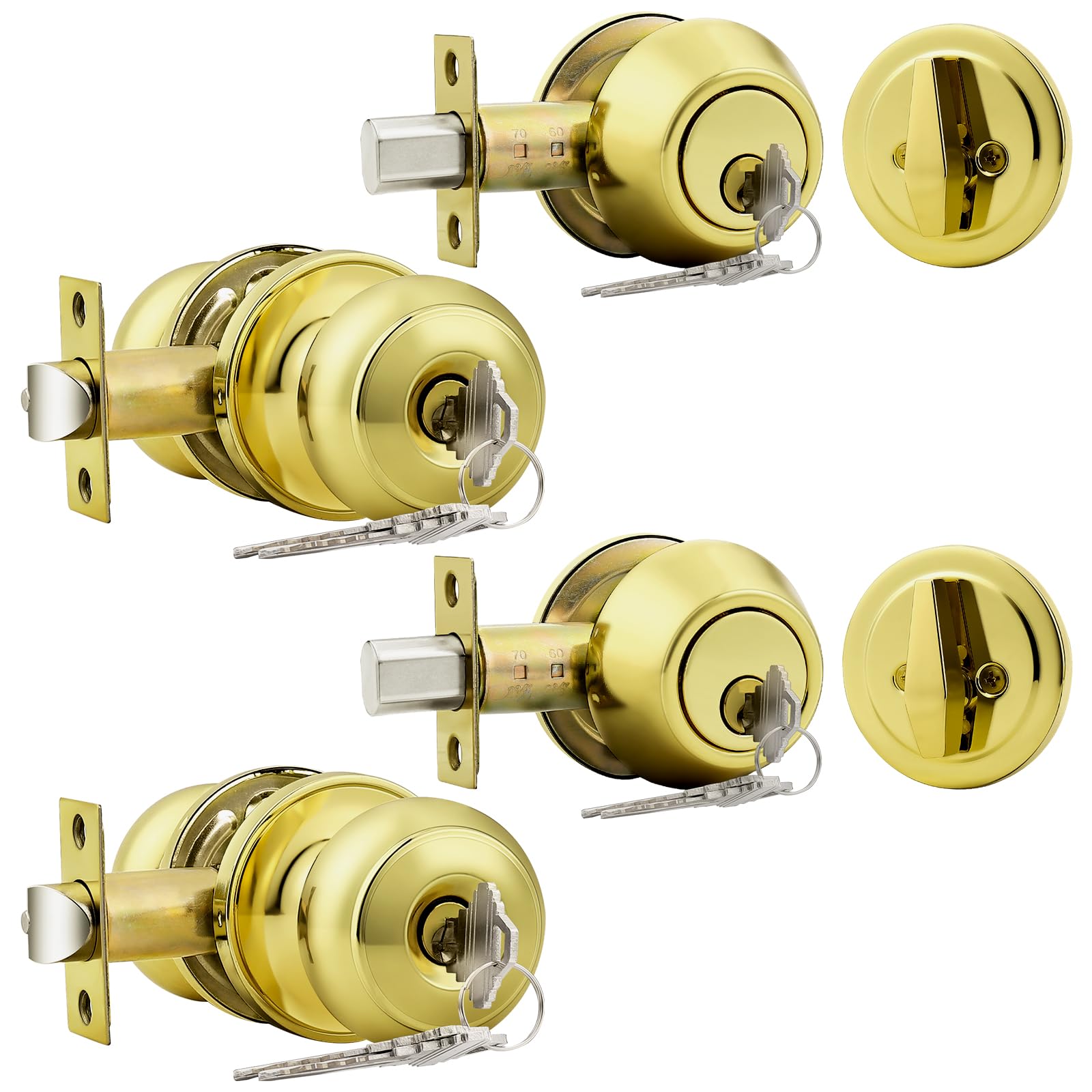 Probrico Matte Black Door Knob & Deadbolt Set -10