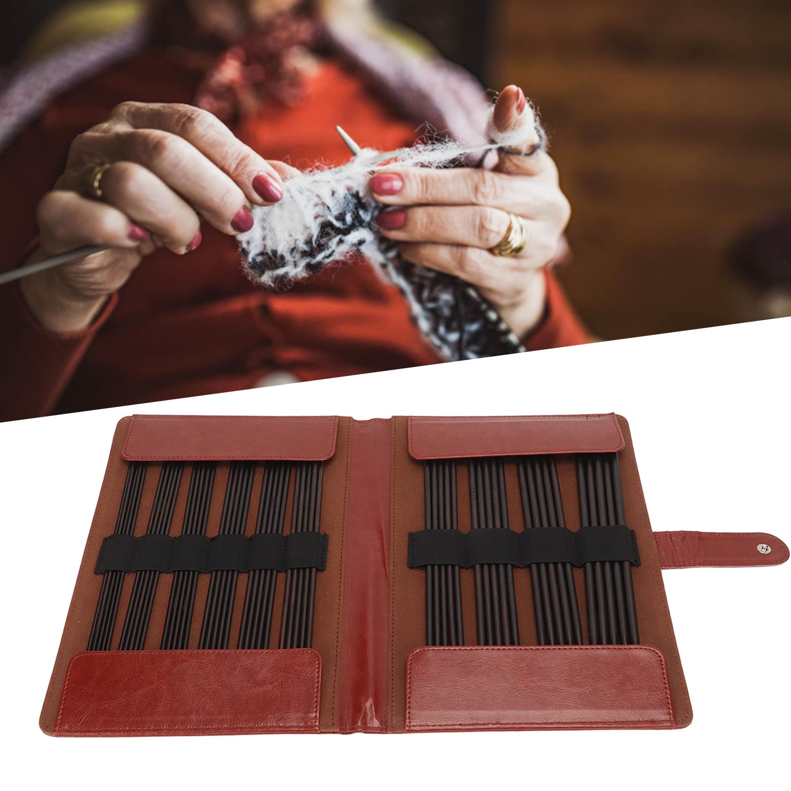 50 Stück Holz-Stricknadeln, Doppelspitze, fein poliert, Glätten, Stricknadel-Set für Ärmel, Handschuhe, Pullover