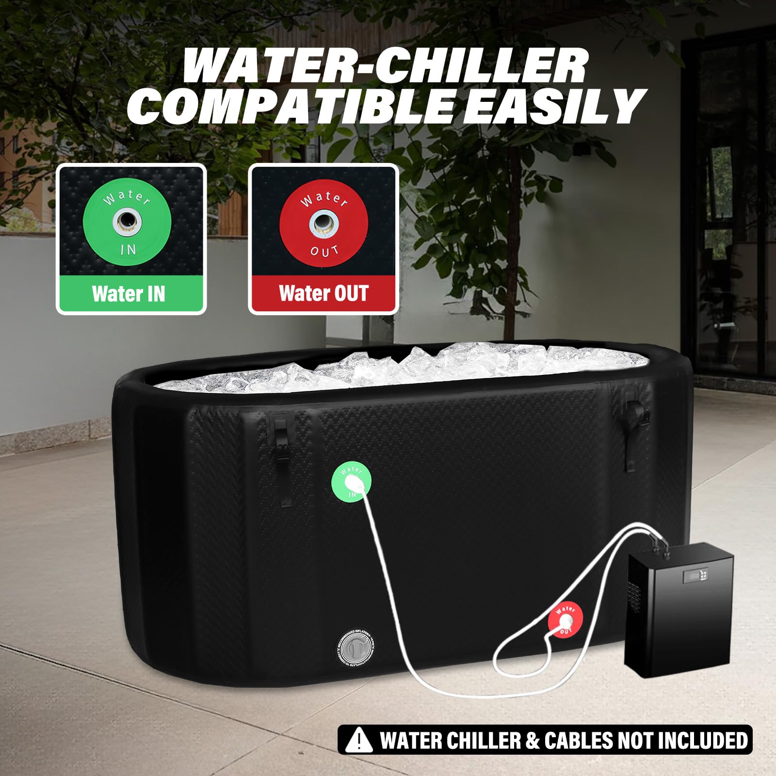 Upgraded Cold Plunge Tub With Insulated Lid For Athletes, 31.5" Dia X 30 H Home Therapy Ice Barrel With Inflatable Wall 100 Gallon Ice Bath Tub With Carry Bag Compatible With Water Chiller 622f9bcb - View #5