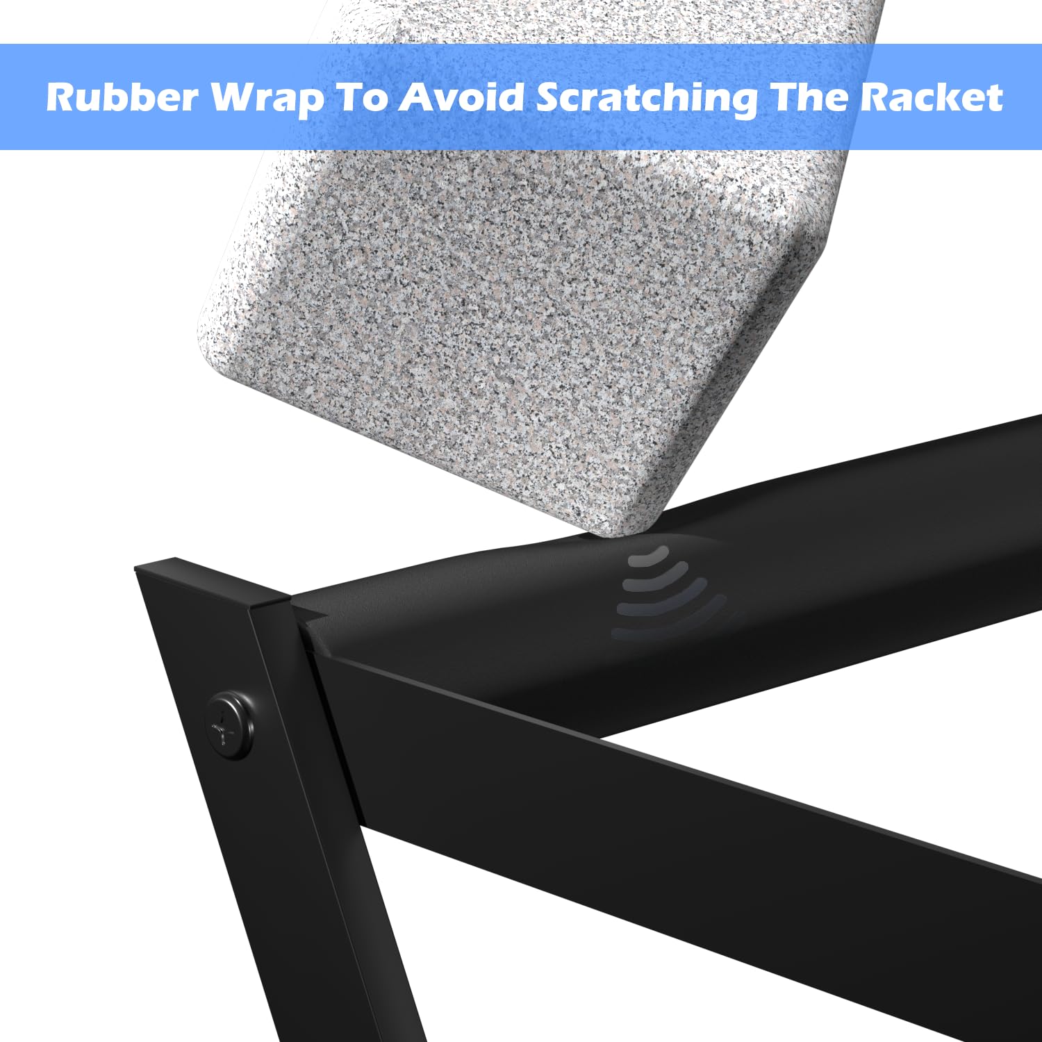 Estante de almacenamiento para raquetas de tenis, soporte de raqueta de tenis, soporte de metal duradero, organizador negro
