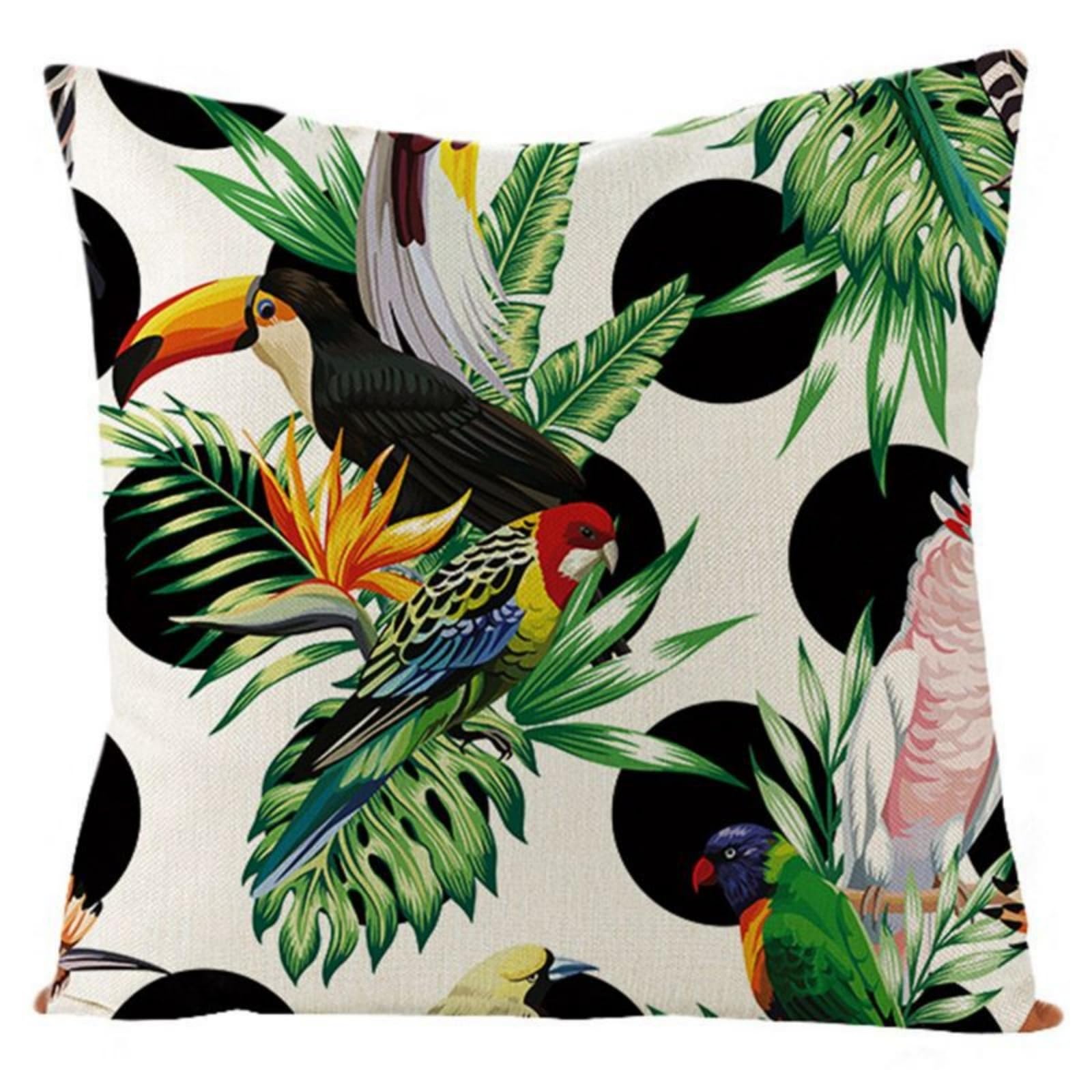wxlmom Cushion Covers 40cm x 40cm Green Plants Pillowcase Invisible Zipper