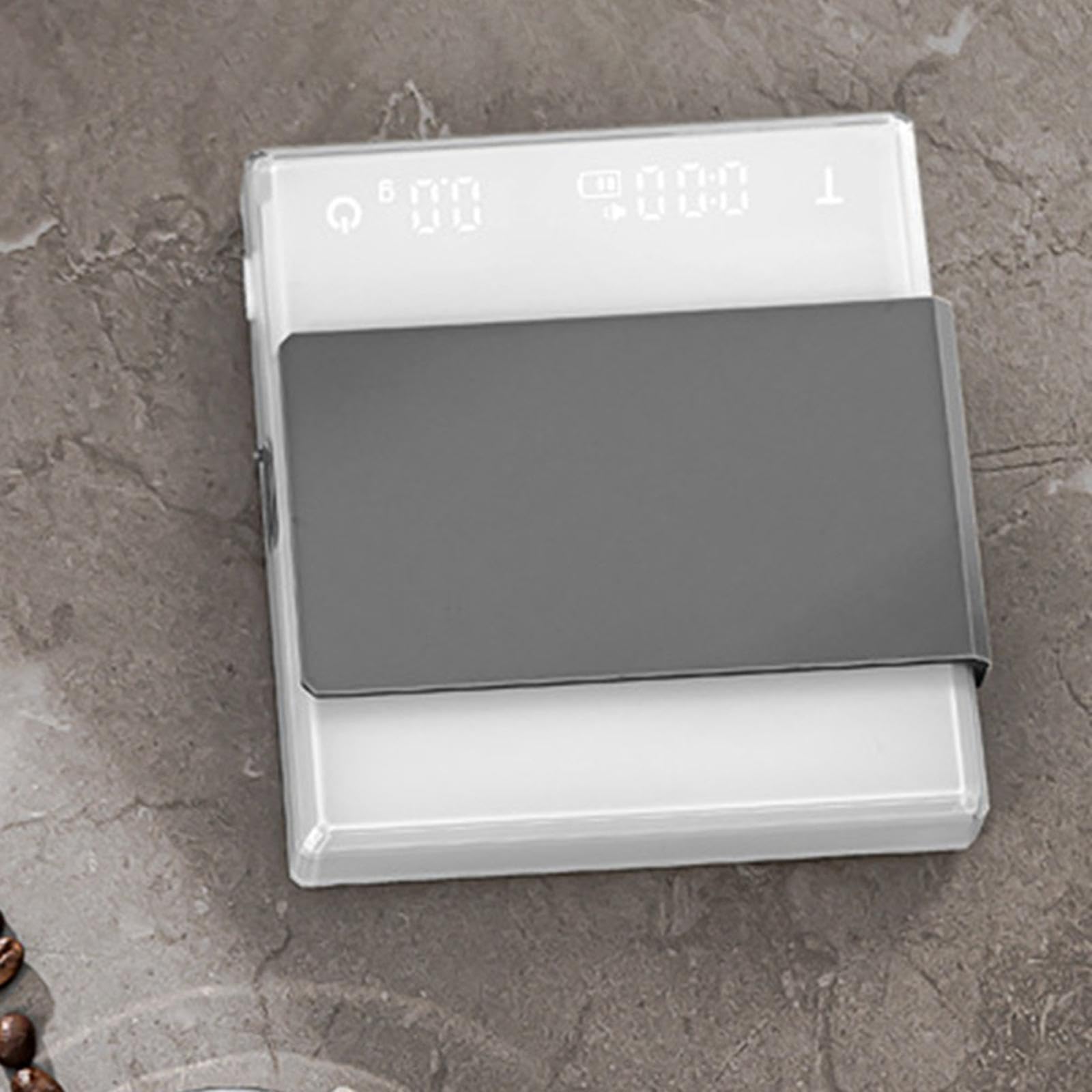 de Café Digital con Pantalla LED Y Función Táctil Accesorio Portátil para Preparar Espresso Y Alimentos Estructura Robusta Y Antideslizante Ad, Blanco