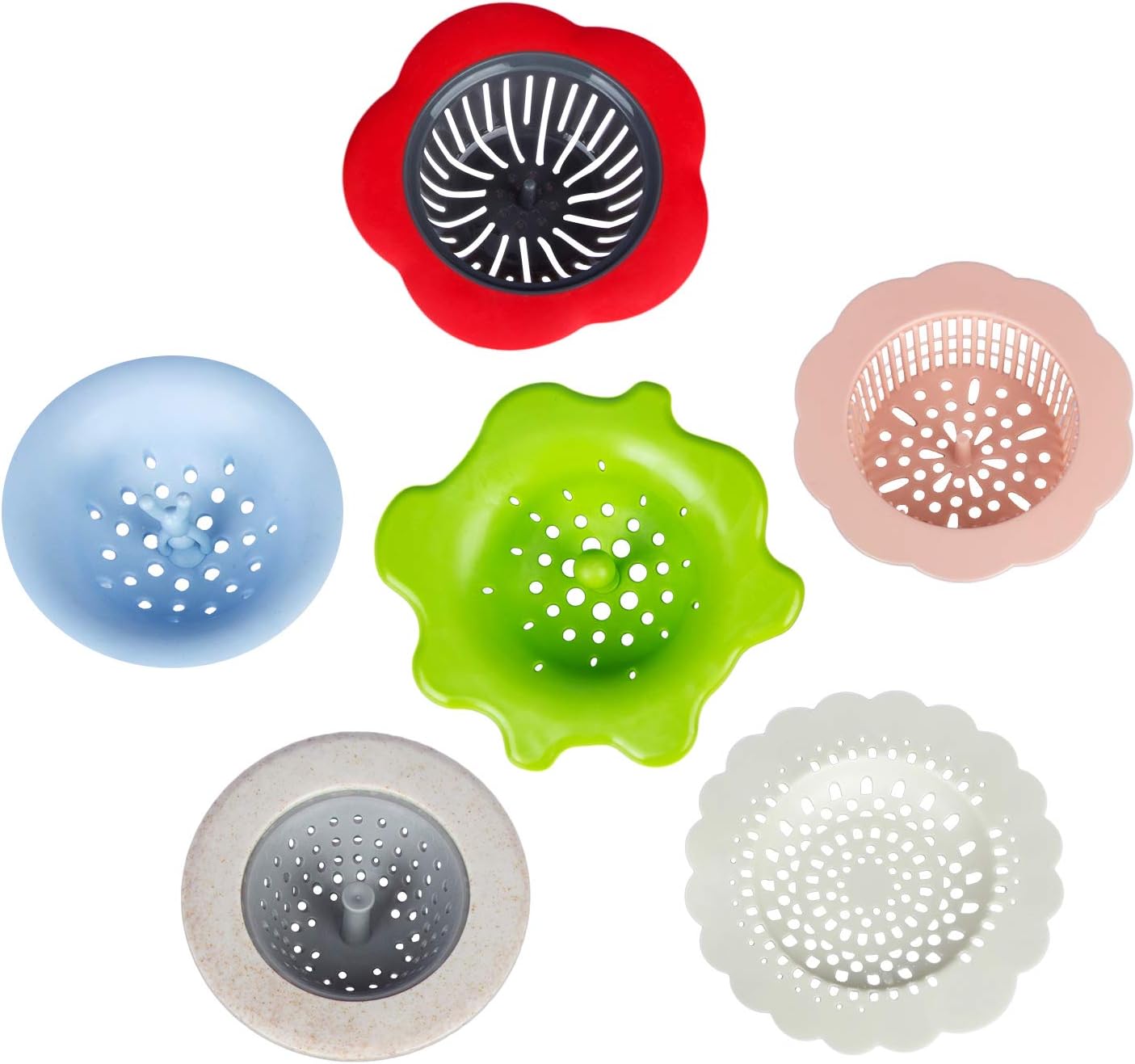 HOMEIDOL 6 Pieces Acrylic Pouring Strainers Plastic Silicone Strainer Flower Drain Basket Acrylic Paint Pouring Supplies