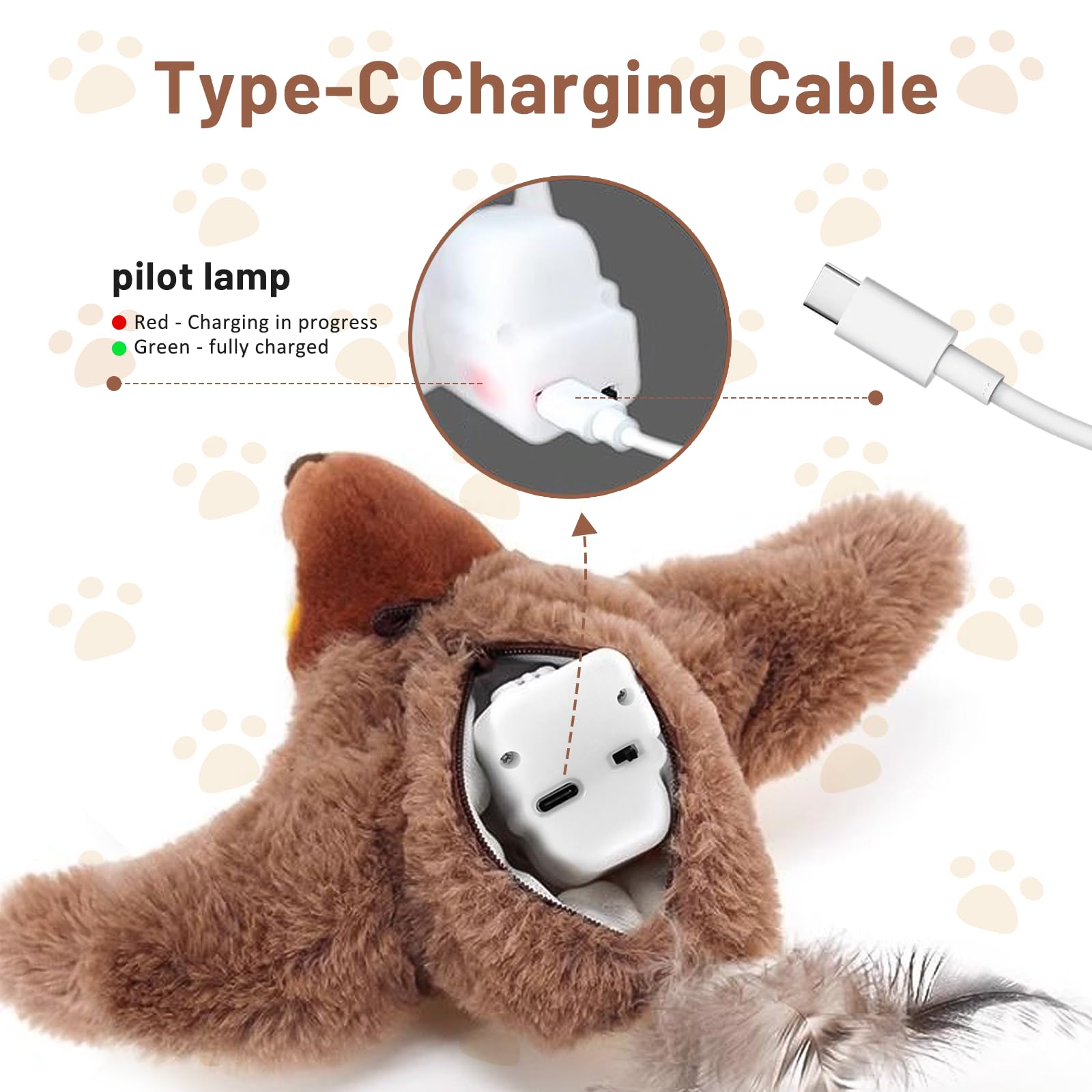 Cat Toys Flapping Bird, 3-Speed Flappy Bird Cat Toy with 10pcs Catnip and 2pcs Motors - Image 3