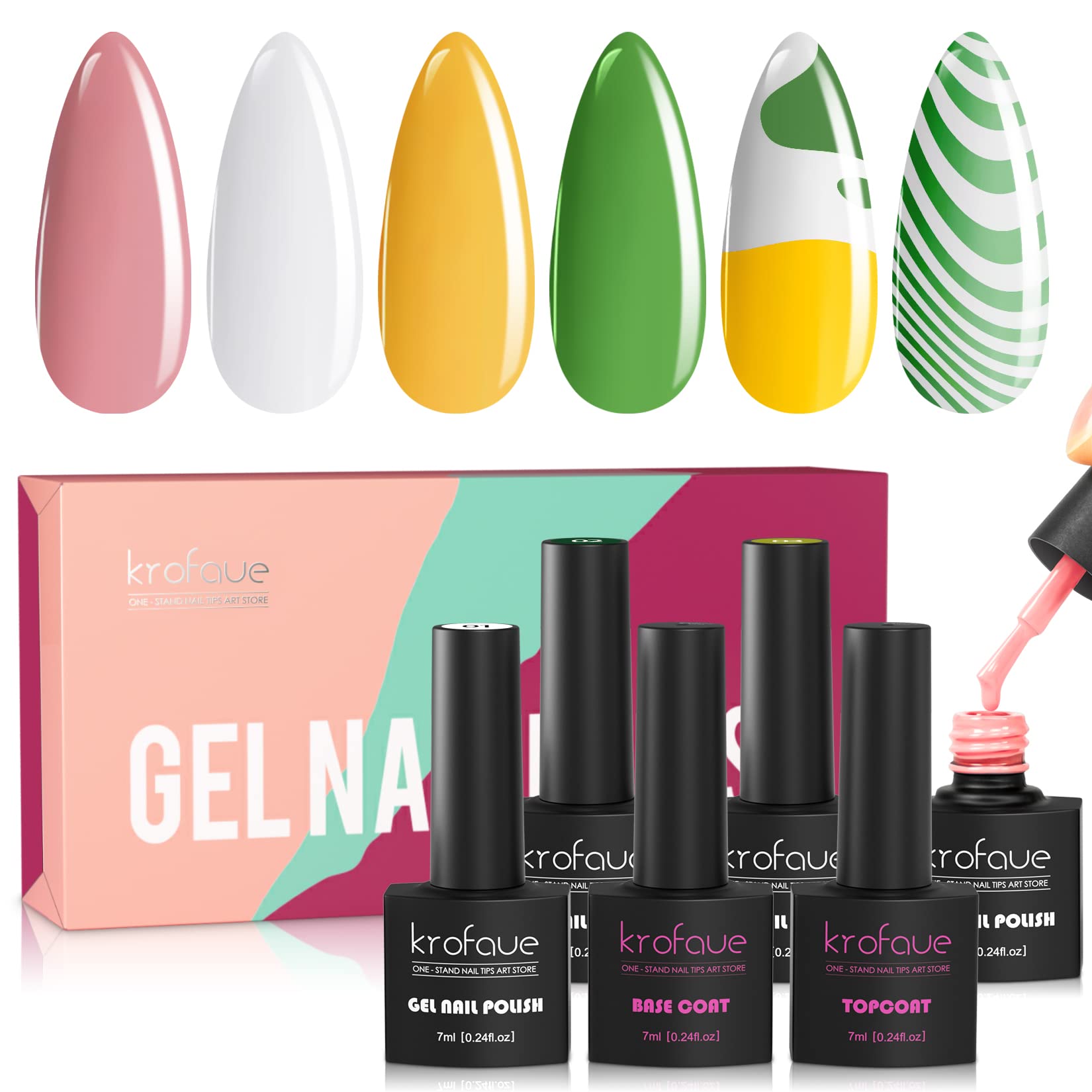 krofaue6pcs Gel Nail Polish Kit