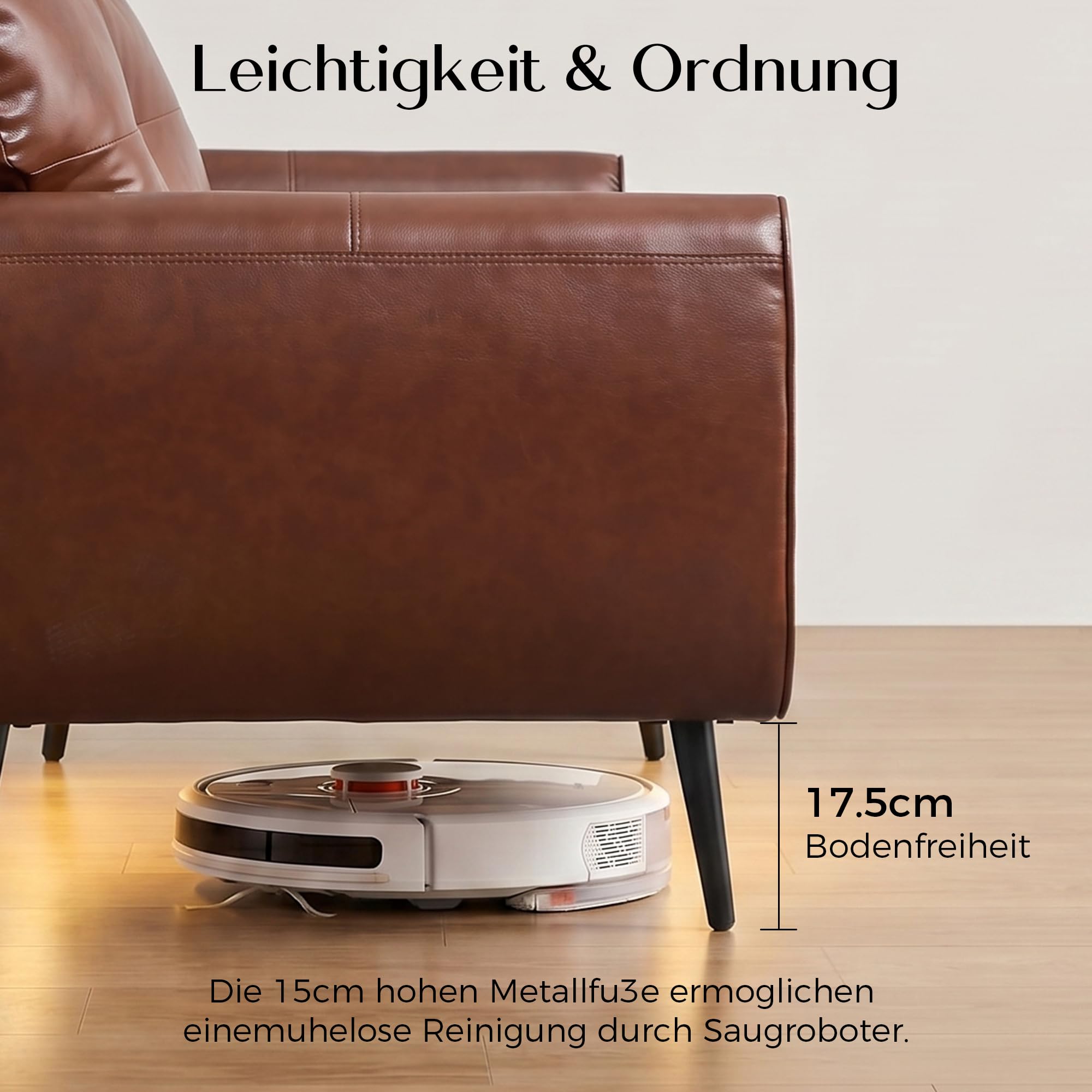 ROCSUMOO Kleiner 2-Sitzer-Sofa, Modernes Brauner Ledersofa, Comfy 2-sitzige Couch kunstledercouch 2er für Kleinwohnungen Wohnzimmer Schlafzimmer (Braun, 1er Set)