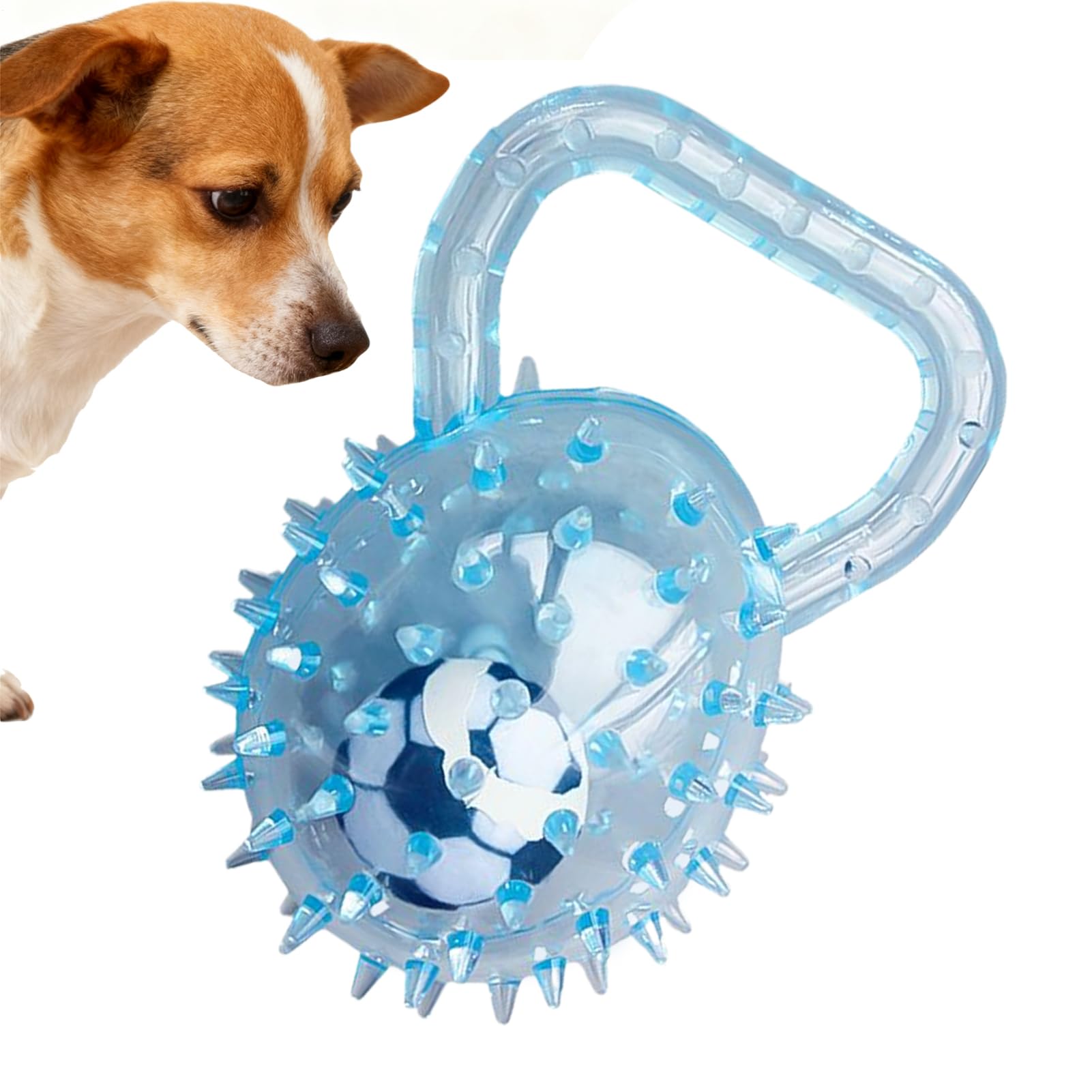 Balle interactive en caoutchouc souple pour chien qui nettoie les dents
