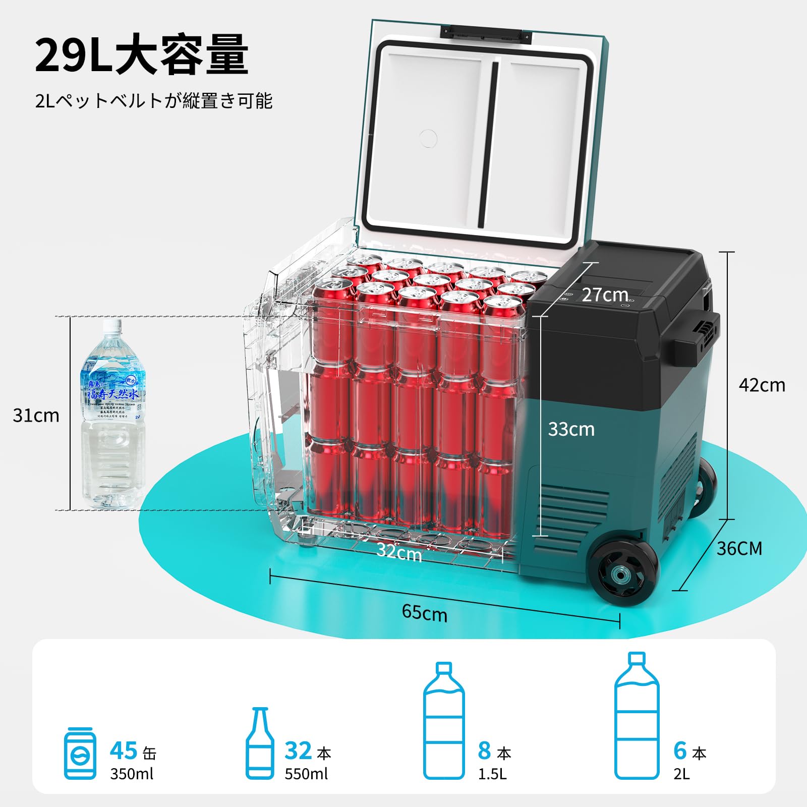 Amazon.co.jp: KEEPJOY ポータブル冷蔵庫 29L 車載冷蔵庫 急速冷凍-20 