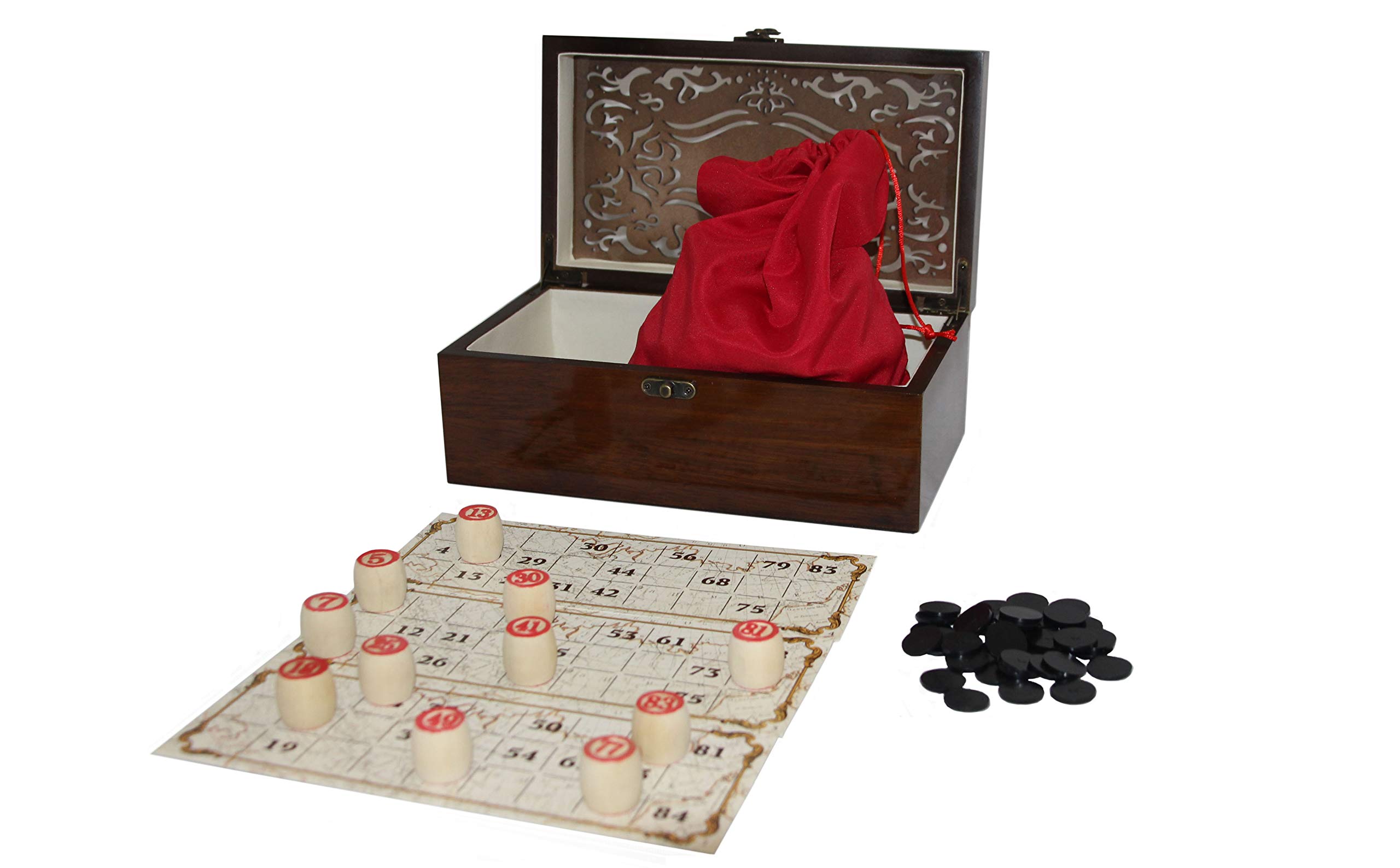 AEVVV Rsian Lotto Board Games - Rsian Bingo Games for Family - Tambola Kit of Wood Barrels Bingo Cards Chips - Juego De Loteria Game Ra - Loto Souvenirs
