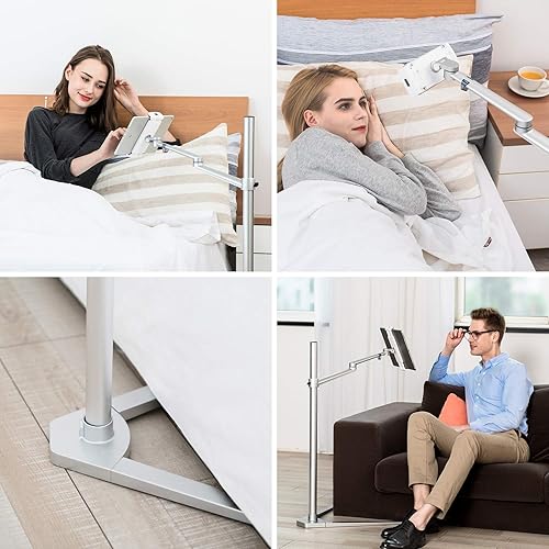 Miniatura 3 de Soporte para tablet para cama, soporte para tableta de altura ajustable, diseño giratorio de 360 grados, construcción duradera de alta calidad,