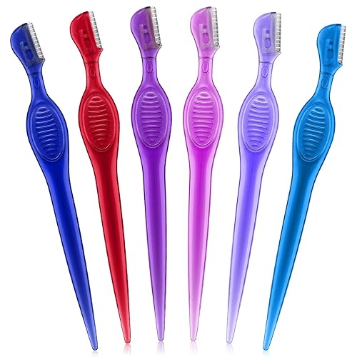 24 piezas de maquinilla de afeitar de cejas, mini afeitadora portátil de cejas multiusos, de acero inoxidable, herramientas de cuidado facial con