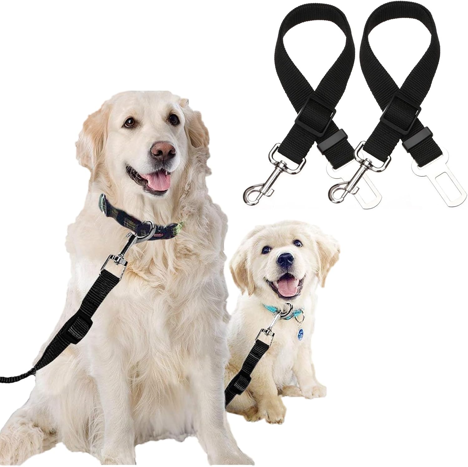 2 Pcs Adjustable Length Pet Dog Cat Car Seat Belt Pet Seat Belt Pet Accessories,Supports All Cars, Seatbelt for Dogs in Car, Dog Car Leash Seat Belt, Cats and Ferrets Seat Belt Harnesses