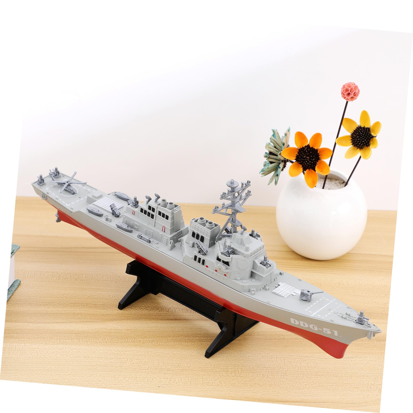 SUPVOX Jouet Poisson en Plastique Modèle de Bateau de Guerre pour Garçon et Filles Garçons, Présent d'anniversaire et Décoration de Chambre Apparence de Navire de Guerre Créative