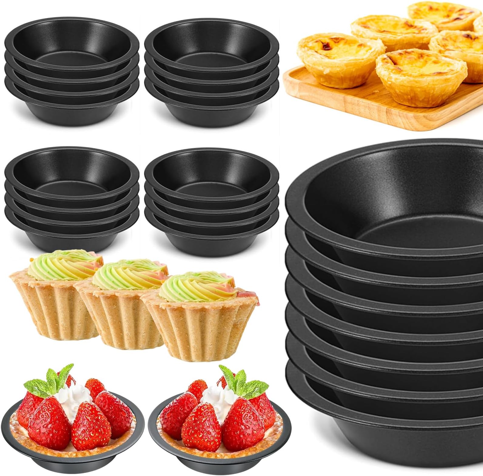 RHBLME 10 PACK Mini Pie Pans, 5 Inch Reusable Small Pie