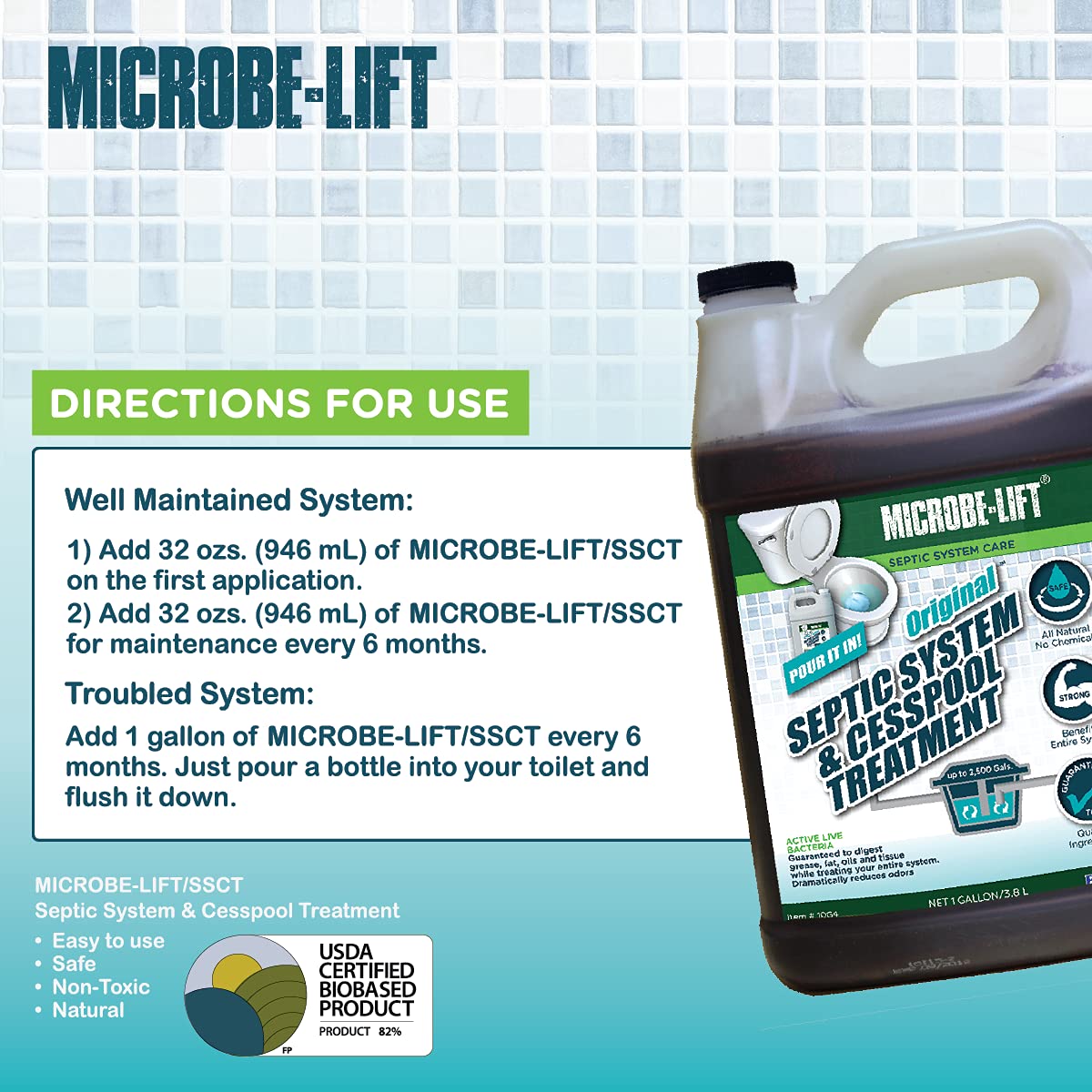 MicrobeLift Natural Septic Tank Treatment Liquid, BioFriendly