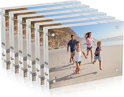Marco de fotos acrílico AITEE, marco de fotos transparente de doble cara, marcos de fotos de Lucite magnéticos.