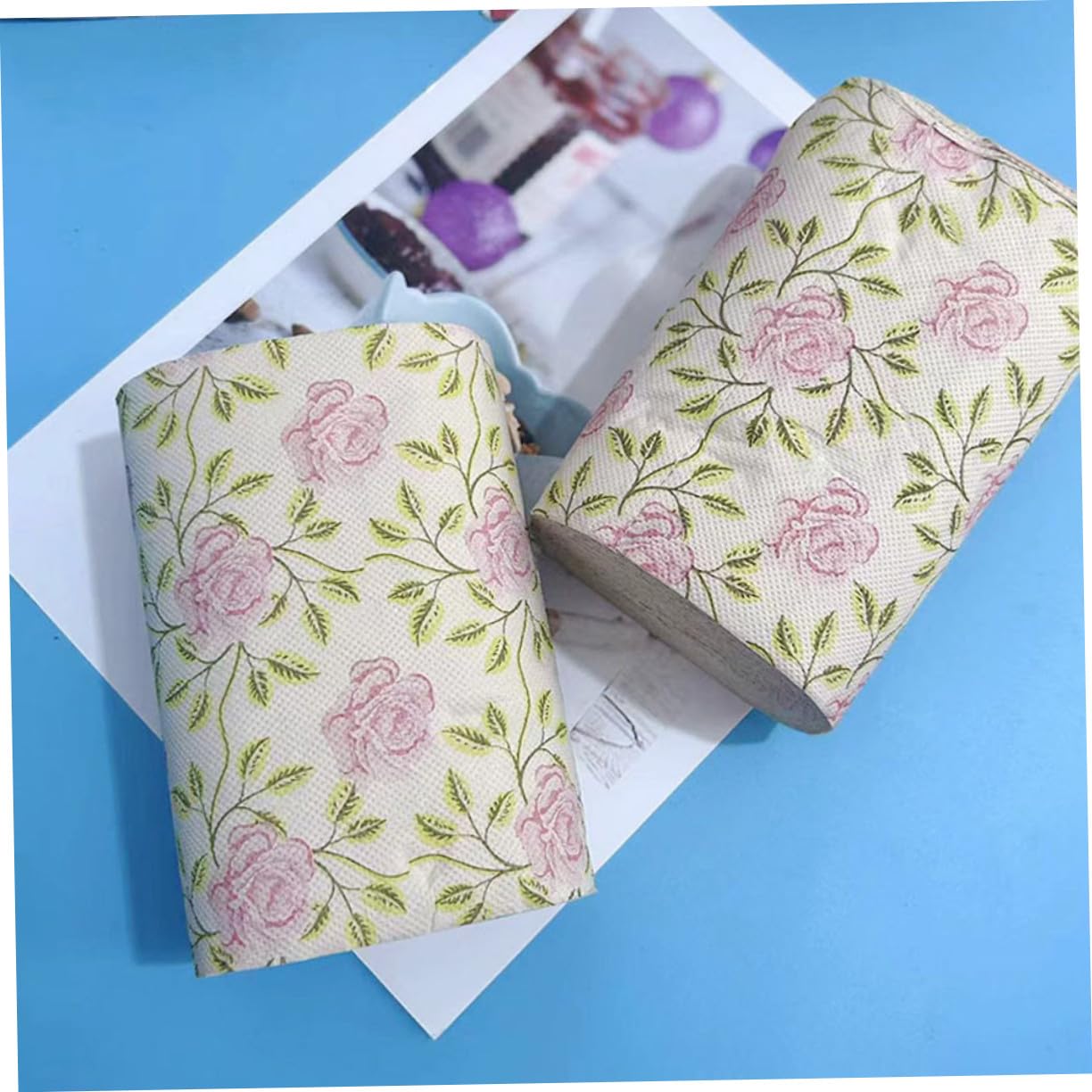 VALICLUD Carta Igienica in Polpa di Bamboo 10 Pezzi Morbida e Confortevole con Design Elegante a Rose per Uso Quotidiano e Ufficio