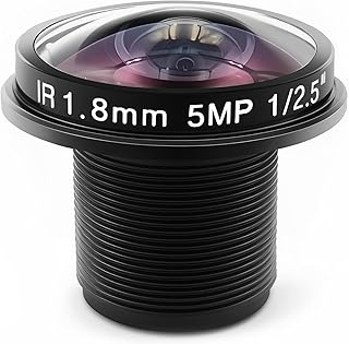 Fisheye Wide Angle Lens for Camera - Tensso 1.8mm IR 5MP 1/25'' M12 Fish Eye View Lense for Ring Cameras Replacement Parts, for CCD, for Surveillance, Security, CCTV and Doorbell Cam