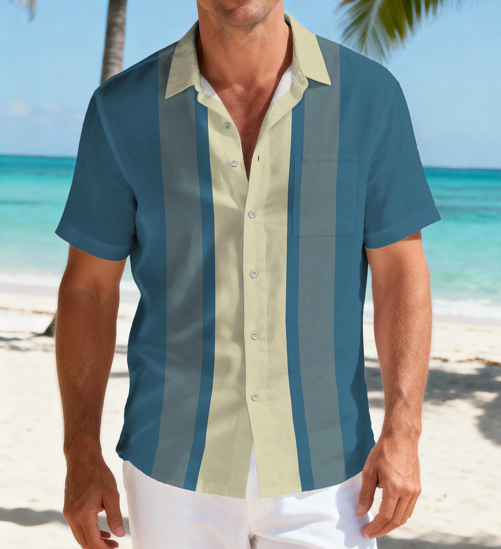 Mens Hawaiian Shirts Short Sleeve: Button Down Casual Summer Beach Shirts Tropical Resort Wear