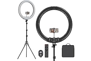Newest hphre Dimmable Led Ring Light Case 21 inch with Tripod Stand