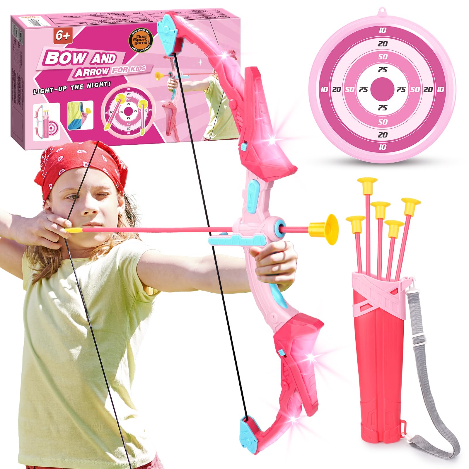 EUCOCO Flèche et Arc pour Enfants, Jouet Cadeau Garçon 6-10 Ans