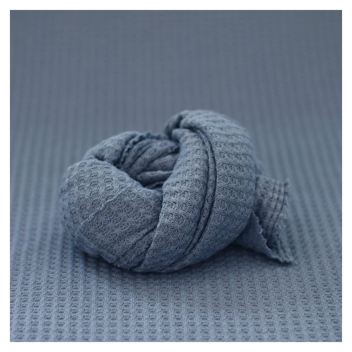 Ederafoto Newborn Photography Props Wrap Backdrop Set Baby Photography Toddler Photography Posing Textured Knit Fringe Waffle Sweater (Blue Backdrop with Wrap)