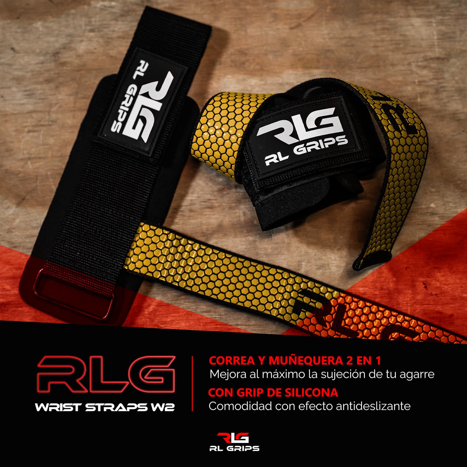 RL Grips® Straps Gym with Wrist Wraps for Weightlifting and Powerlifting, Grip Straps for Back with Wrist Protection - Image 4