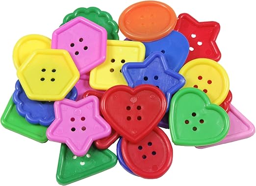 Roylco R-2143 Really Big Buttons, 3.6" Wide, 7.4" Length, 3.2" Height (30 Pieces)