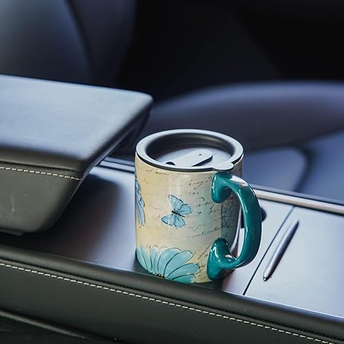 Miniatura 3 de Topadorn Taza de cerámica del café de la taza del viaje de la taza de té del latte de la porcelana con la tapa 17