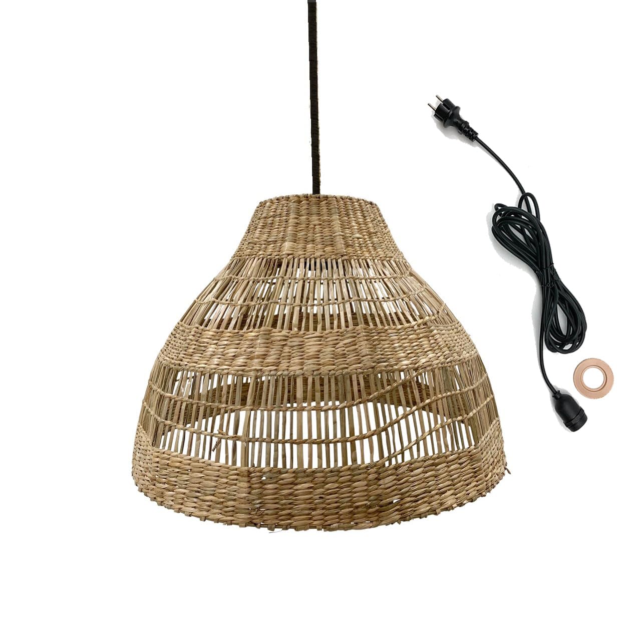 Hanglamp voor buiten, MERIDA OUTDOOR kabel van gras, marineblauw, boho
