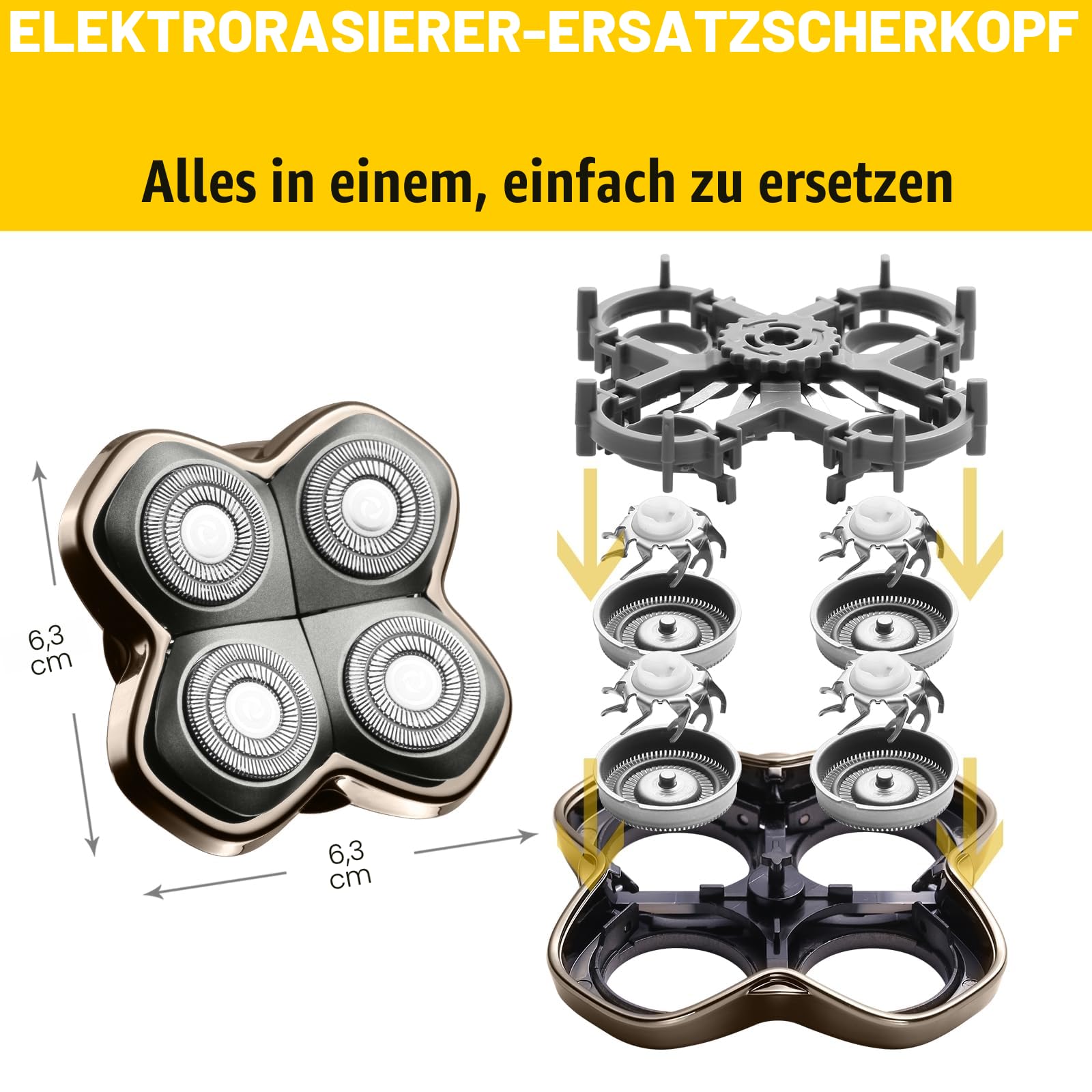 Pro 4 Ersatzklingen – kompatibel mit Haarschneidern Pitbulls Gold PRO, Silver PRO, Platinum PRO und Butterfly Kiss PRO (2 Stück)