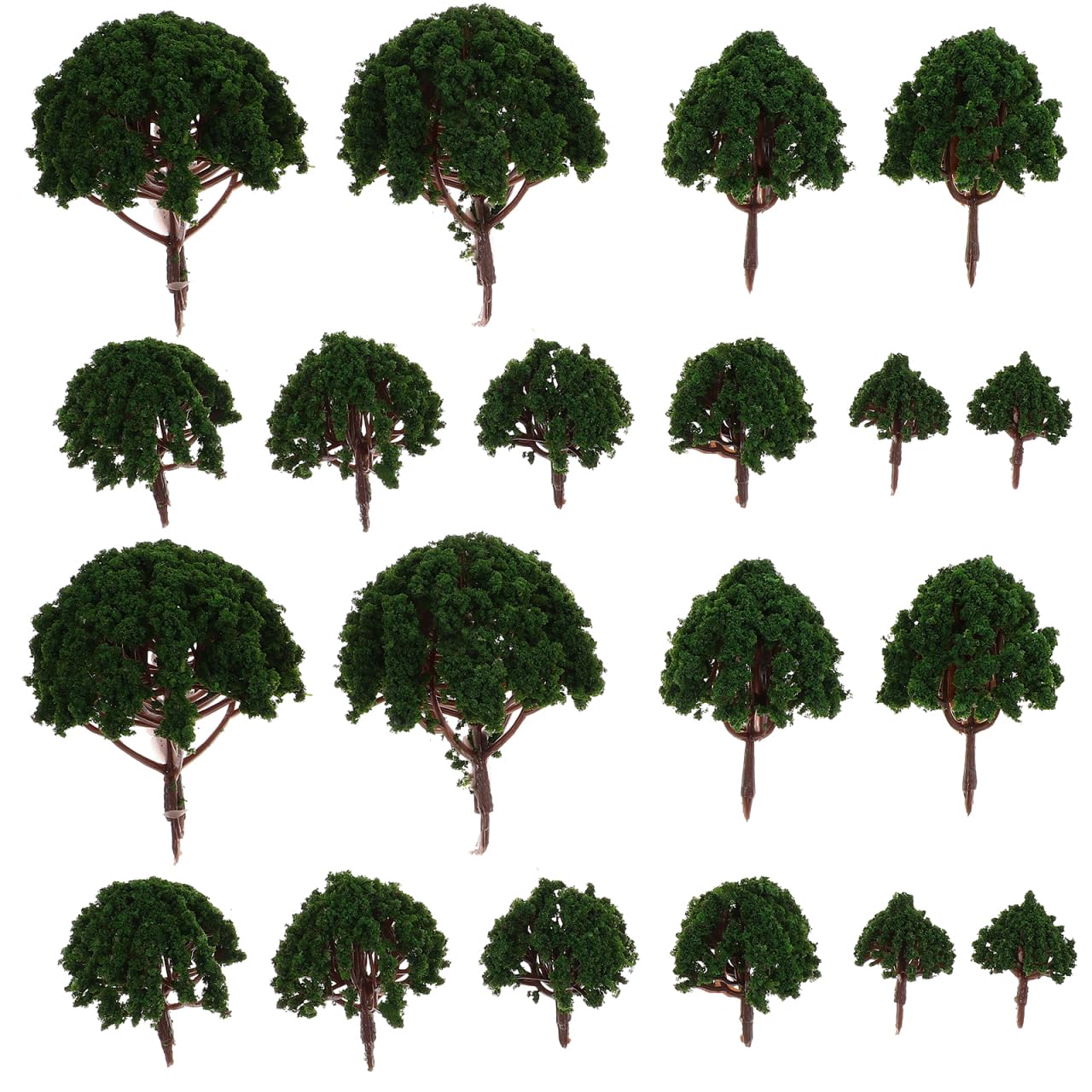 Housoutil Mini Model Trees, 20 Pack Dark Green Miniature Scenery Trees