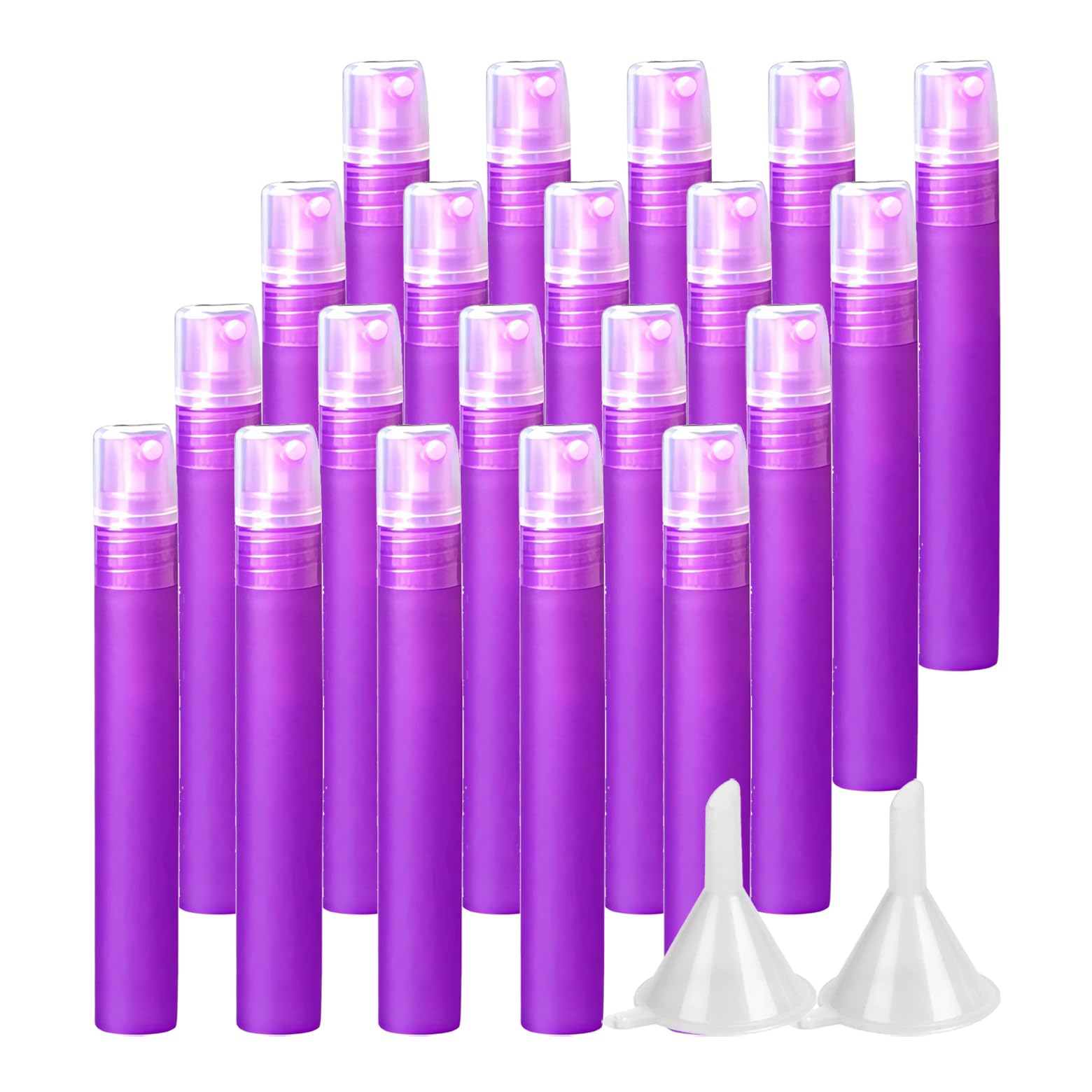 100 Piezas 10ml Mate Morado Recargable Botellas Sprayer Fina Botella de Spray Vacías Plástico, para Perfume Viaje Artículos de Agua Cosmético Alcohol