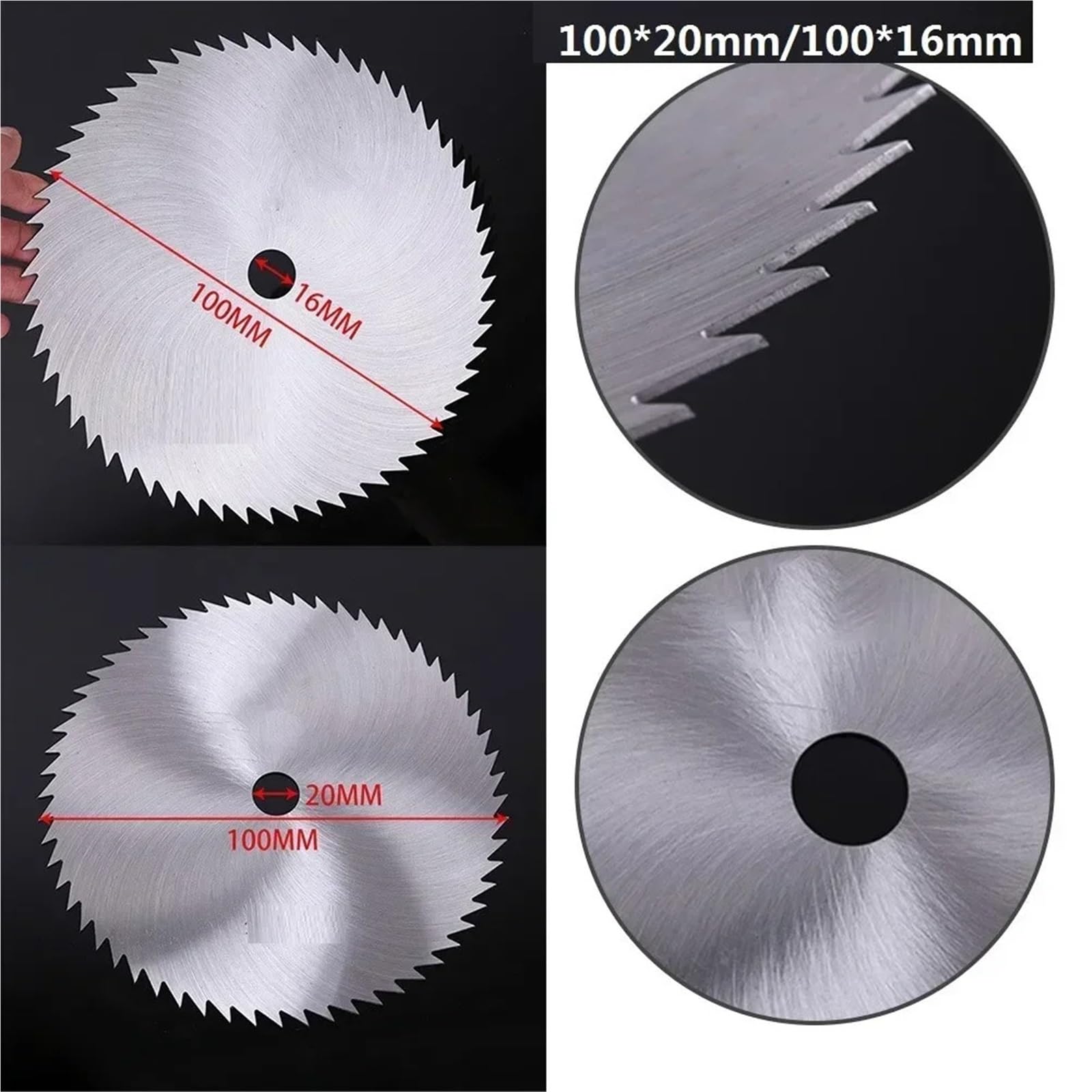 100mm piła tarczowa, średnica otworu 16/20 mm, tarcza tnąca do obróbki drewna, plastiku, metalu, brzeszczotu, narzędzia obrotowego (4 cale)