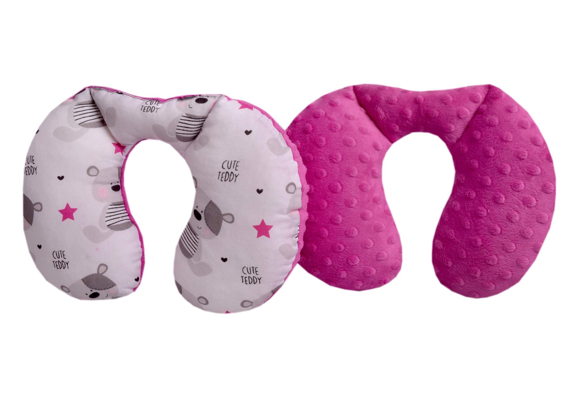 Medi Partners Neck Cushion for Baby 100% Cotton/Plush Baby Neck Cushion for Stroller Car Ride Travel Sleep Neck Pillow Snooze Roll