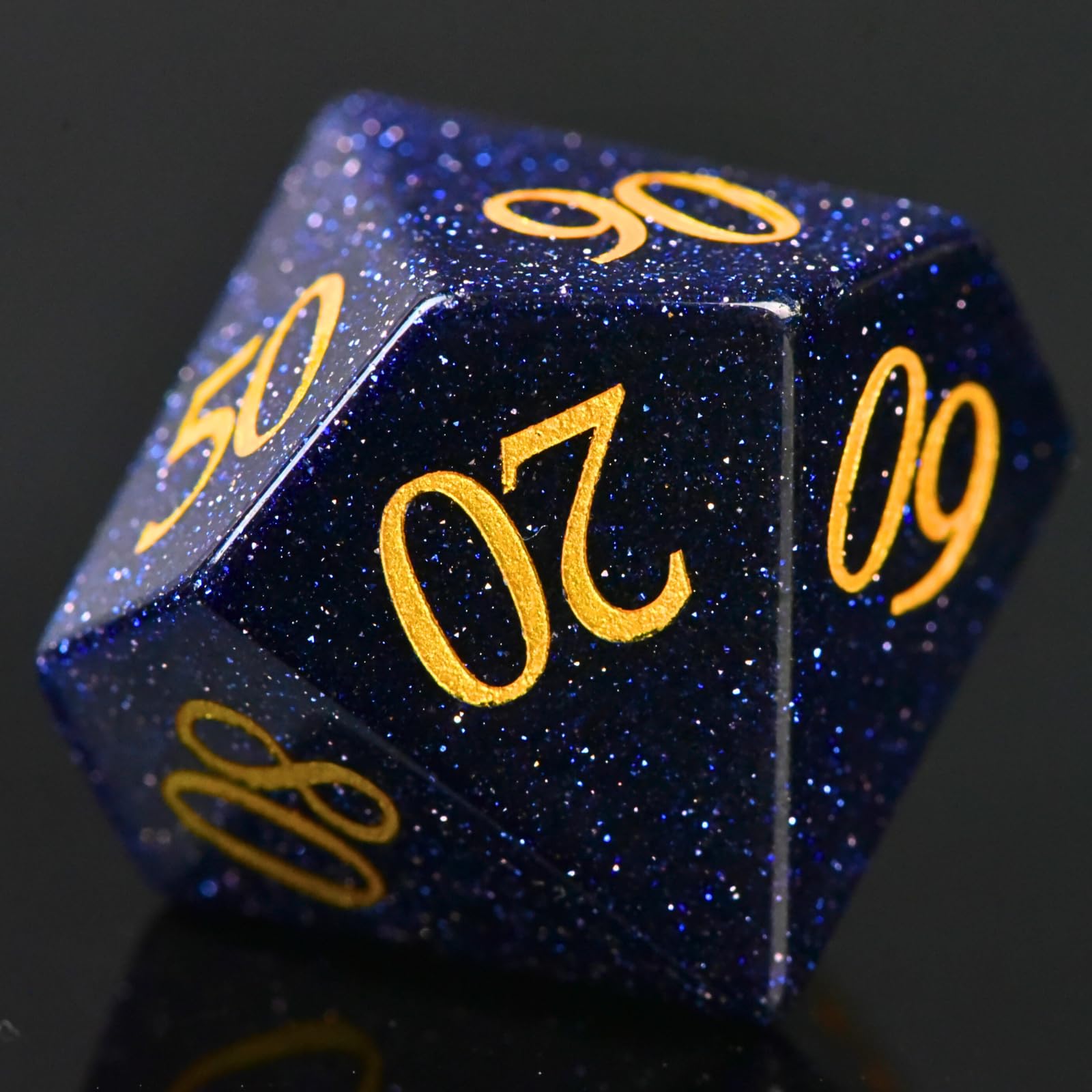 BlueSand Stone - Set di dadi DND con scatola di ferro, per giochi di ruolo DND COC, giochi di ruolo e giochi da tavolo, idea regalo (pietra blu)