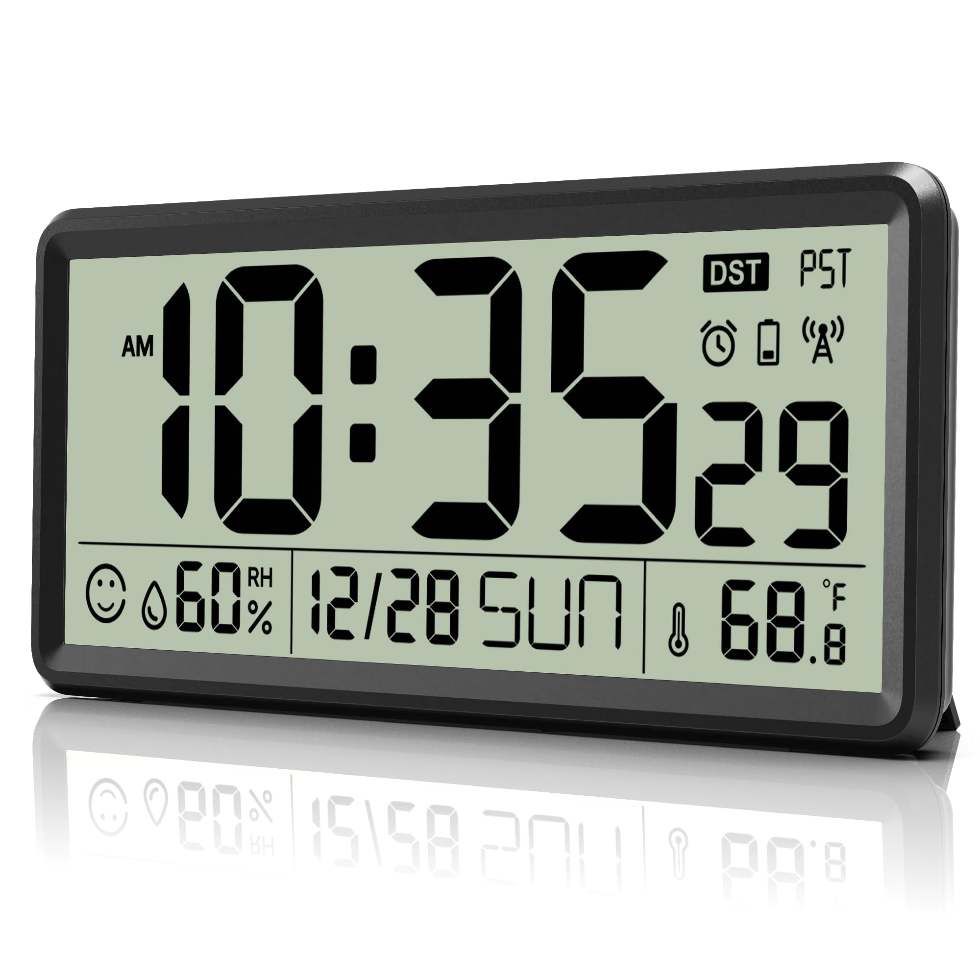 EASYERA 15 inch Large Digital Atomic Wall Clock Battery Operated