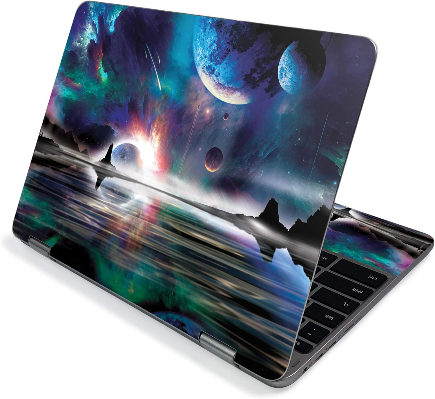 MightySkins Skin for Samsung Chromebook Plus V2 12" (2019) - Space Horizon | Protective, Durable, and Unique Vinyl Decal wrap Cover | Easy to Apply, Remove, and Change Styles | Made in The USA