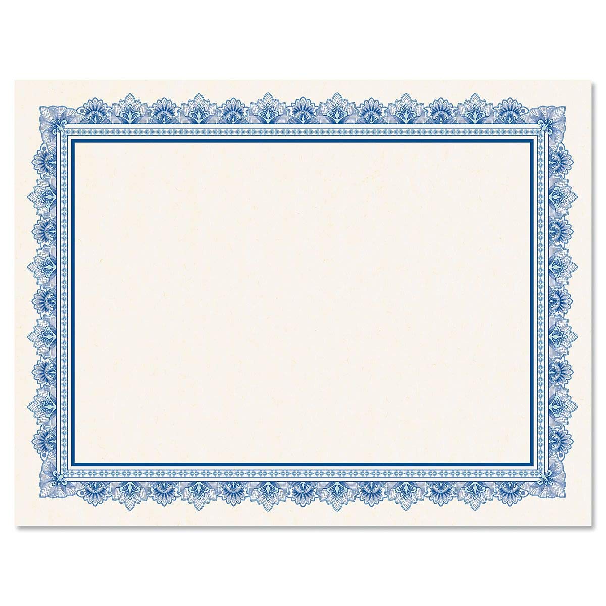 Buy Intricate Blue & White Parchment Certificate Papers Pack of 25