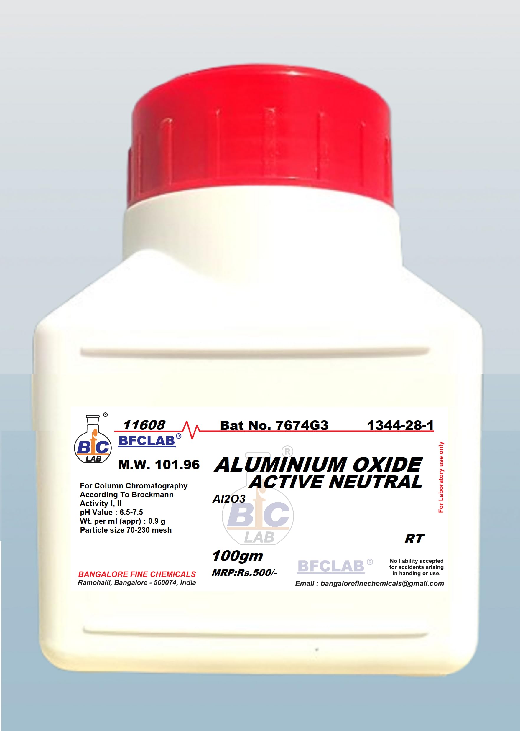BFC ALUMINIUM OXIDE ACTIVE NEUTRAL LR - 100gm, (AI2O3) CAS No: 1344-28-1-image-24