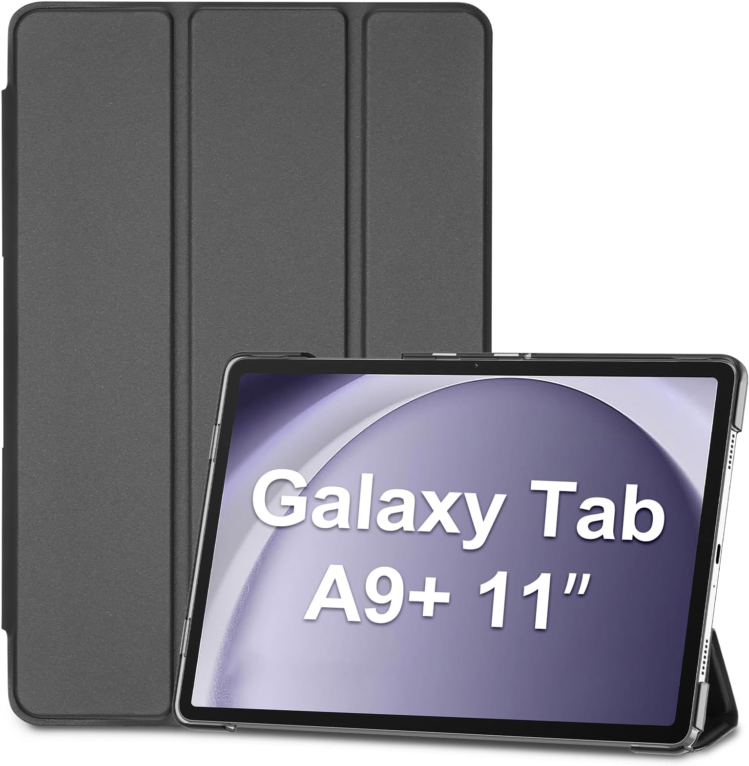ProCase Smart Case for Galaxy Tab A9+ Plus 11 Inch 2023 SM-X210 SM-X215 SM-X216 SM-X218, Slim Stand Hard Back Shell Protective Tablet Cover Folio Case for Galaxy Tab A9+ Plus 11” -Black/Graphite