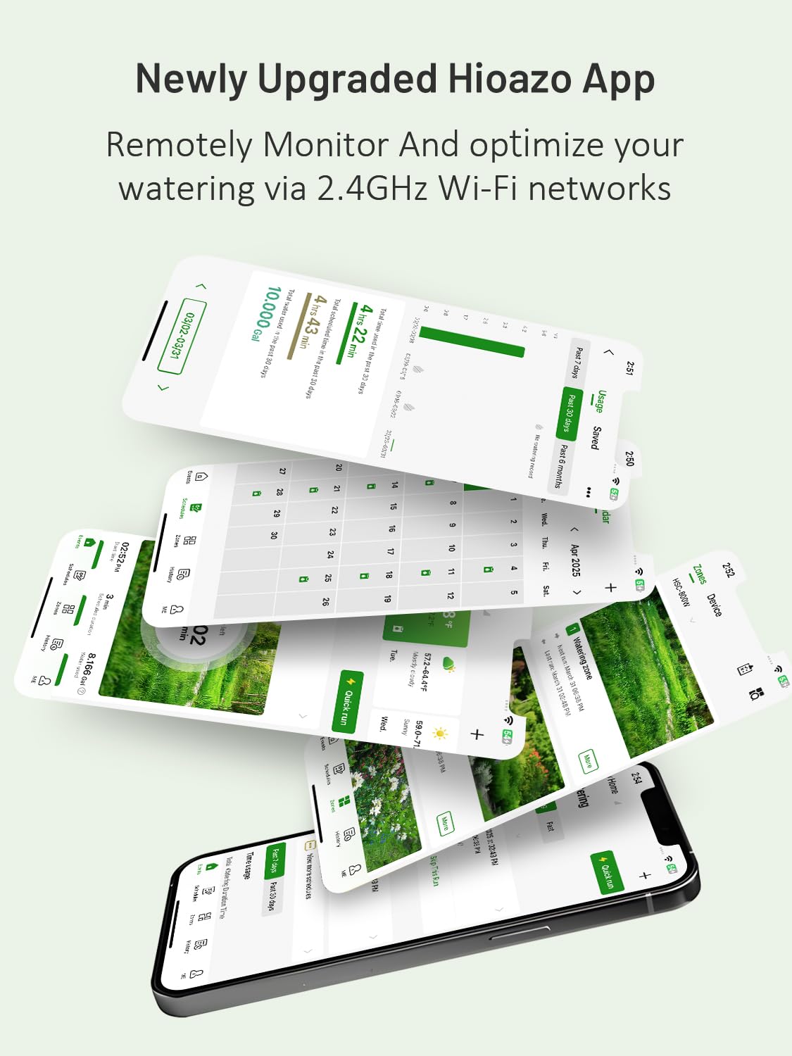 HSC-800 W WiFi inteligentny komputer nawadniający, 8-strefowy ze sterowaniem za pomocą aplikacji, nawadnianie zależne od pogody, ochrona przed uderzeniem wodnym, 16 programów, tryb ręczny i