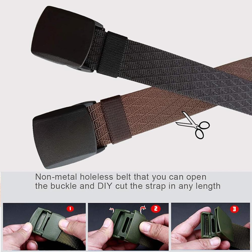 HOANAN Mens Nylon Belt Tactical 2 Pack 28-72 Waist Casual Work No HOANAN Mens Nylon Belt Tactical 2 Pack 28-72 Waist Casual Work No