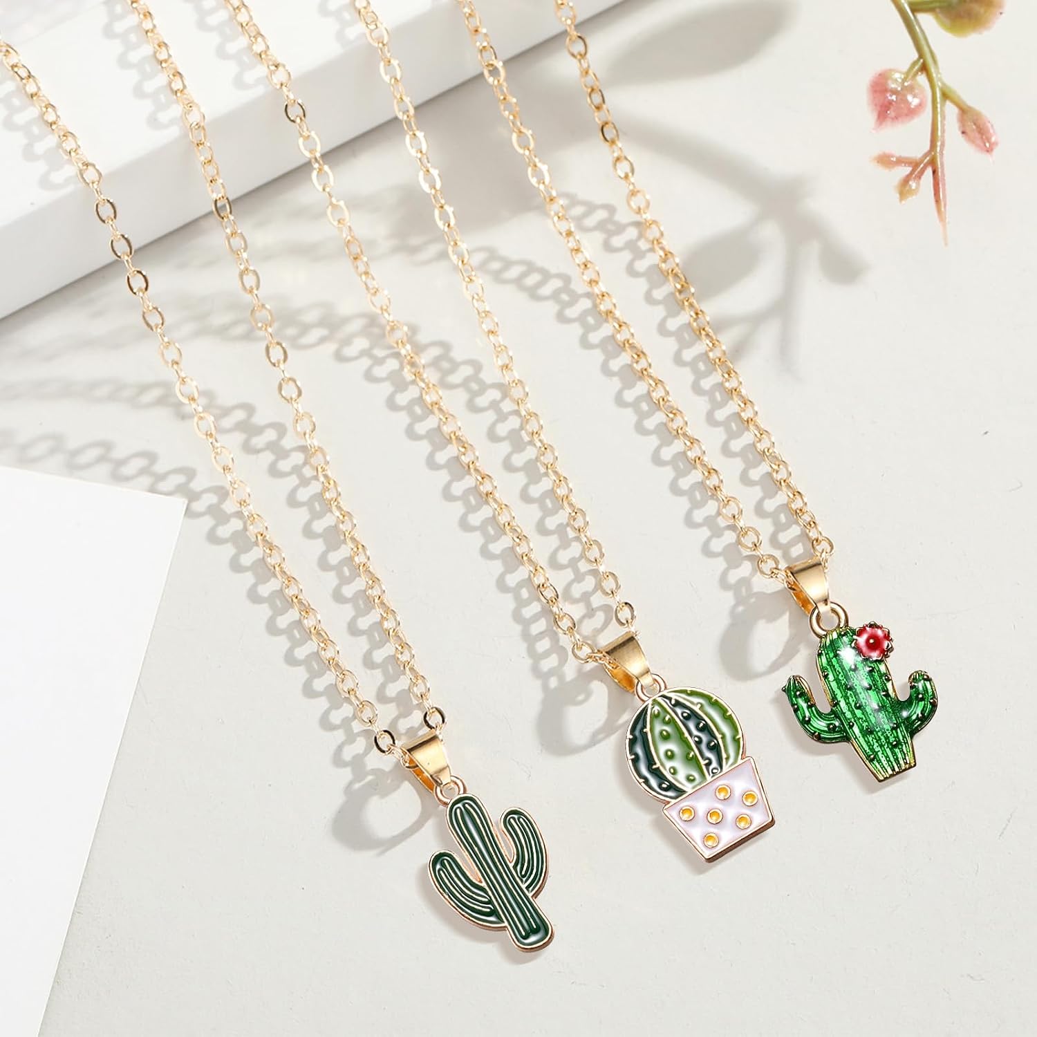 50Pcs Mixed Alloy Enamel Cactus Pendants Tropical Summer Desert Plant Charms For Jewelry Making Earring Necklace Bracelet Keychain Bag Decor