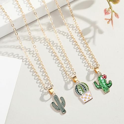 Miniatura 4 de 50 dijes de cactus esmaltados de aleación mixta, dijes tropicales de verano para hacer joyas, aretes, collares, pulseras, llaveros, decoración de