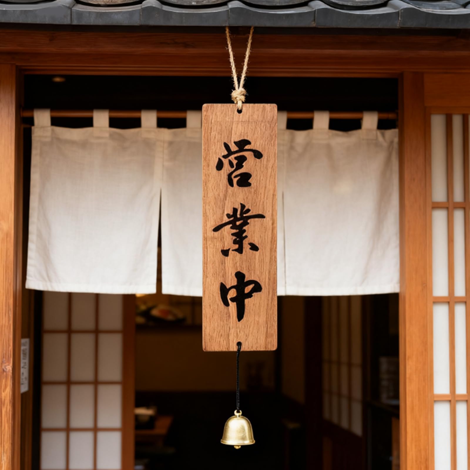 Amazon | koundeneko 木製 看板 8*26cm 和風 彫刻デザイン 営業中