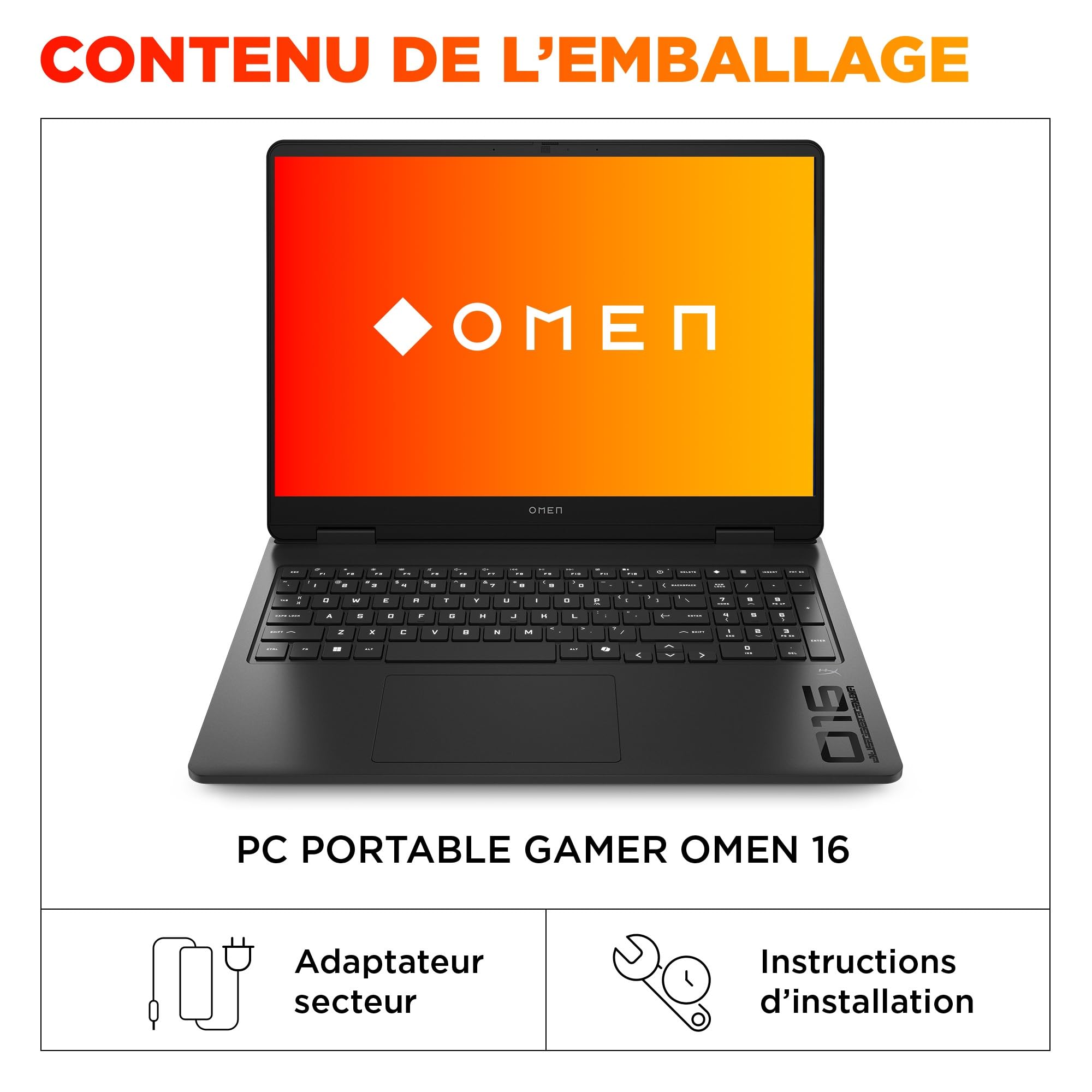 HP Omen 16-ap0700sf Ordinateur Portable Gaming 16" 2.5K IPS, PC Portable Gamer (AMD Ryzen 9 8940HX, RAM 24 Go, SSD 1024 Go, RTX 5070 8GB VRAM, Windows 11), Laptop Noir, AZERTY