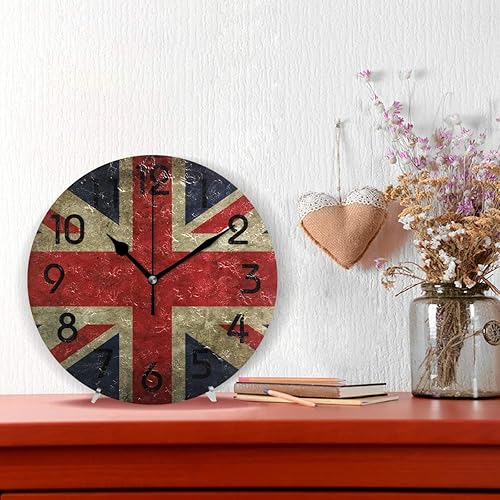 Miniatura 2 de Naanle - Reloj de pared moderno redondo de 9.4 in, funciona con pilas, cuarzo, analógico, silencioso, para el hogar, la oficina, la escuela