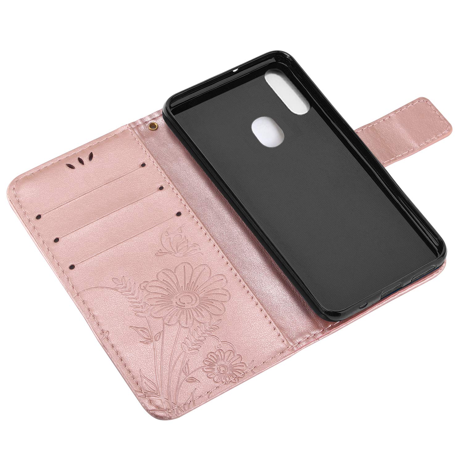 Ailisi Cover per Galaxy A40, Flip Cover Cartoon Cute Elefantino Custodia Protettiva Caso Libro in Pelle PU con Portafoglio, Funzione Supporto, Chiusura Magnetica -Rosa